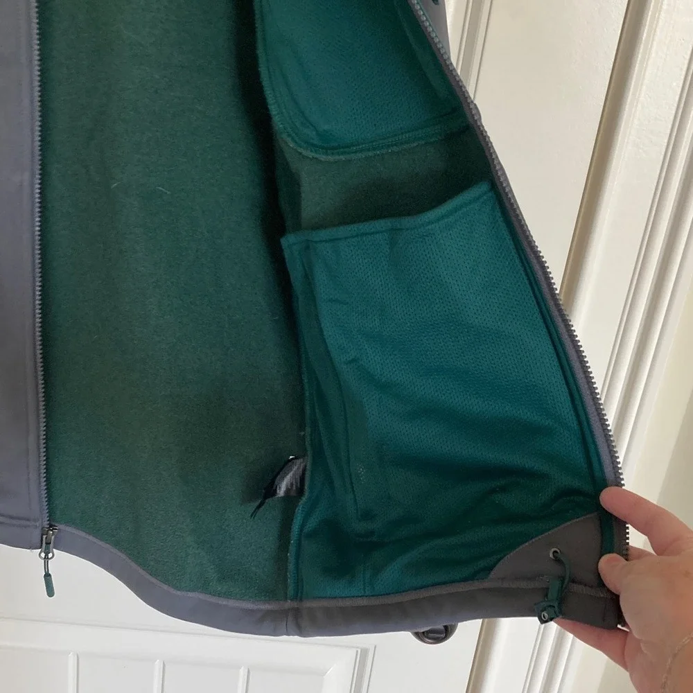 The‎ North Face Mens Gray Teal Risor WindWall Softshell Jacket Size Small